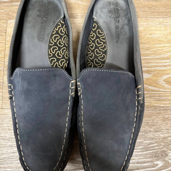 Soul of Africa Falax Tamaris Blue Leather Slip On Men's  Size 10 - Picture 2 of 6